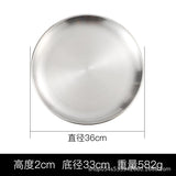 HULIANFU Korean stainless steel thickened disc Golden Cafe Tray Fruit Plate Cake Plate Bone Dish Dish Dish Shallow Plate