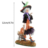 HULIANFU New Halloween Witch Doll Figure Statue Resin Pumpkin Elegant Mini Witch Sculpture Decoration Party Decor Home Desktop Ornaments