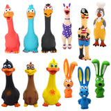HULIANFU Pets Dog Toys Screaming Chicken Squeeze Sound Toy Rubber Pig Duck Squeaky Chew Bite Resistant Toy Puppy Training Interactive