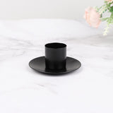 HULIANFU Iron Black Gold Plated Candle Holders Pillar Metal Plate For Wedding Party Festival Candlestick Holder Art Gift Home Decoration