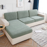 HULIANFU Waterproof 1/2/3/4 Seaters Cushion Sofa Seat Cover Anti-dust Tight Wrap Protector Jacquard Plush Fibre for Living room