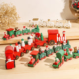 HULIANFU Merry Christmas Wooden Train Ornament Christmas Decoration For Home Santa Claus Gift Natal Navidad Noel  New Year Xmas Decor