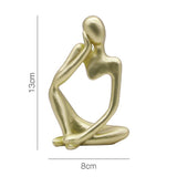 HULIANFU Thinker Statue Abstract Figure Sculpture Small Ornaments Resin Statue Home Crafts Home Decoration Modern Figurines For Interior