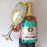 HULIANFU Wine Bottle Glass Balloon Aluminum Foil Balloons Birthday Celebration Decoration Wedding Anniversary Party Decorations Globos