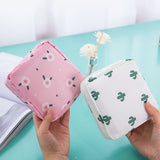 HULIANFU Waterproof Tampon Storage Bag Cute Sanitary Pad Pouches Portable Makeup Lipstick Key Earphone Data Cables Organizer Home Storage