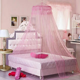 HULIANFU Romantic Pink Round Mosquito Lace Net For Baby Hung Dome Bed Dome Tents Baby Adults Ceiling Hanging Canopy Decor