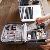 HULIANFU Portable Cable Digital Storage Bags Organizer USB Gadgets Wires Charger Power Battery Zipper Cosmetic Bag Case Accessories Item