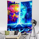 HULIANFU Psychedelic Meditator Tapestry Wall Hanging Cartoon Witchcraft Bohemian Style Mandala Kawaii Room Home Decor