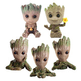 HULIANFU Strongwell Home Decoration Flower Vase Miniature Model Succulent Flower Pots Desktop Display Figurines Baby Groot Artware Gifts