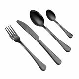 HULIANFU Spklifey Black Dinnerware Set Cutlery Stainless Steel Black Cutlery Set Rainbow Dinner Tableware Wedding Silverware Set