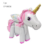 HULIANFU Rainbow Unicorn Balloon Number Foil Globos 1 2 3 4 Years Old Birthday Party Decoration Kid Unicorn Theme Party Wedding Balls Toy