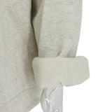 Luxury Thick Gray Zipper Letter Print Oversized winter warm Sweatshirt Women  Long Sleeve Pullovers Plus Size Elegant British