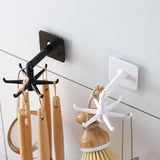 HULIANFU Universal Hooks 360-degree Rotatable Six-claw Storage Hooks Bathroom Bath Towel Rack Kitchen Organizer Punch-free Storage Hooks