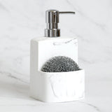 HULIANFU Kitchen accessories Sink Countertop Liquid Hand Soap Dispenser Pump Bottle Caddy with Storage Compartment Holds Stores Scrubbers