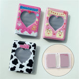 HULIANFU Kawaii Bear photo album 3 Inch Love Heart Hollow Kpop Card Binder Name Card Book Photo Album Card Photocard ID Holder 40 Pockets