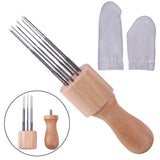 HULIANFU KAOBUY Felting Needles Wool Felt Tools with Eight Needles Tool Craft Felt Needle with Solid Wood Handle With Finger Cots