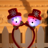 HULIANFU 2023 Christmas Led Light Headbands Santa Elk Antlers Headband Kids Adult Headwear Ornaments Christmas Party Cosplay Supplies