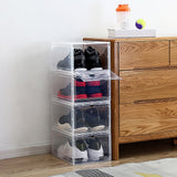 HULIANFU Shoe Storage Box Home Hallway Stackable PP Shoe Organizer Case Sneaker Storage Box, Transparent