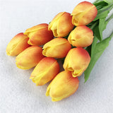 HULIANFU 2023 10PCS Artificial Flowers Garden Tulips Real Touch Flowers Tulip Bouquet Decor Mariage for Home Wedding Decorations Fake Flower