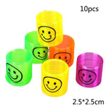 HULIANFU Rainbow Magic Spring, 10Pcs Colorful Rainbow Neon Plastic Spring Toys, Party Supplies Boys Girls Easter, Halloween Gift Toys
