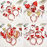 HULIANFU 2023 Red Christmas Hair Band Cartoon Santa Claus Snowman Antlers Headband Merry Christmas Decor Adult Kids Naviidad Gifts Noel Toys