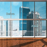 HULIANFU Window Privacy Film Sun Blocking Mirror Reflective Tint One Way, Heat Control Vinyl Anti UV Window Stickers for Home and Office
