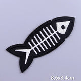 HULIANFU Patches On Clothes Stickers Hippie Rock Stripes Embroidered Patches For Clothing Iron On Patch Skull Biker Stripes for Jackets