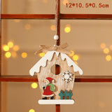 HULIANFU Wooden Christmas Door Wreath Oranments Wall Xmas Dec Merry Christmas Decor For Home  Happy New Year Naviidad Door Wreath
