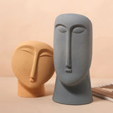 HULIANFU Nordic Ins Minimalist Ceramic Abstract Vase Black and White Human Face Creative Display Room Decorative Figue Head Shape Vase