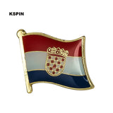 HULIANFU National Flag Metal Lapel Pin Flag Pin Badge Russia Algeria Argentina Brazil Belgium Germany France Costa Rica South Korea  Neth