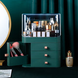HULIANFU Large Capacity Makeup Organizer Cosmetic Storage Box Drawer Type Desktop Finishing Rack Dustproof Lipstick Beauty Mask Case
