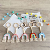 HULIANFU Macrame Rainbow Wall Hanging Decoration Boho Home Decor Party Supplies Baby Shower Dorm Kid Room Bead Tassels Ornaments