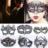 HULIANFU Male Female Phantom Gold Skull Venetian Metal Costume Masquerade Party Mask Laser Cut Halloween Prom Cosplay Wedding Ball Masks