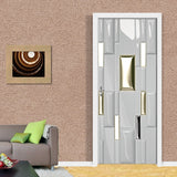 HULIANFU  PVC Self-Adhesive Waterproof Door Sticker Modern 3D Abstract Line Mural Wallpaper Living Room Study Home Decor Art Door Poster
