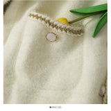 New Mink Cashmere Loose Sweater Cardigan Jacket Women Autumn and Winter Short Bright Silk Stripe Thickened Knitted Top Coat