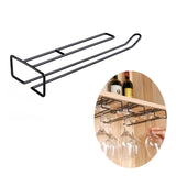 HULIANFU New Arrival Useful Iron Wine Rack Glass Holder Hanging Bar Hanger Shelf Stainless Steel Wine Glass Rack Stand Paper Roll Holder