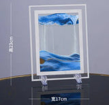 HULIANFU Moving Sand Art Picture Round Glass 3D Deep Sea Sandscape In Motion Display Flowing Sand Frame Sand Painting