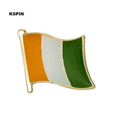 HULIANFU National Flag Metal Lapel Pin Flag Pin Badge Russia Algeria Argentina Brazil Belgium Germany France Costa Rica South Korea  Neth
