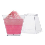HULIANFU panacota plastic cup 50Pcs desert cup Clear Portion Transparent Trapezoidal Food container 60ml glasses for desserts Yogurt cups