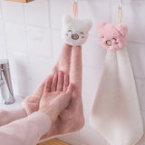HULIANFU Soft Baby Towel Cartoon Animal Hand Towel Hanging Face Towel Cute Absorbent Bathing Towel For Bathroom Kitchen Quick Dry Towel