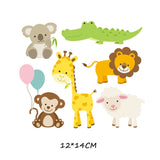 HULIANFU Iron on Cute Animal Patches Set for Clothing DIY T-shirt Applique Vinyl Unicorn Heat Transfer Clothes Stickers Thermal Press T