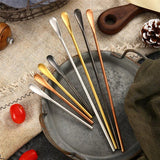 HULIANFU Stainless Steel Spoon Long Gourd Handle Mixing Stirring Ice Tea Coffee Spoon Bar Tableware Fashion Design Mirror Polishing