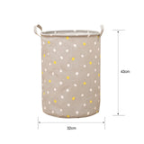 HULIANFU Organizer Canvas Laundry Basket Waterproof Large Capacity Laundry Hamper Dirty Clothes Storage Basket Toy Home Storage Bin 45x35