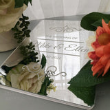 HULIANFU Wedding Guest Book Personalized Guestbook Signature Decor Engrave Carve Mirror Blank Favor Gifts Party White Cover Gift  G026