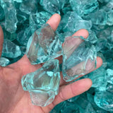 HULIANFU Very beautiful Clear Glass Crystal Stone Home Decoration Light Green Glass Material Garden Decor
