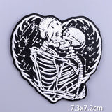 HULIANFU Patches On Clothes Stickers Hippie Rock Stripes Embroidered Patches For Clothing Iron On Patch Skull Biker Stripes for Jackets