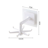 HULIANFU Universal Hooks 360-degree Rotatable Six-claw Storage Hooks Bathroom Bath Towel Rack Kitchen Organizer Punch-free Storage Hooks