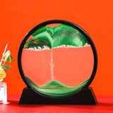 HULIANFU Moving Sand Art Picture Round Glass 3D Deep Sea Sandscape In Motion Display Flowing Sand Frame Sand Painting