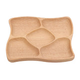 HULIANFU Whole Wood Wood Irregular Oval Solid Wood Pan Plate Fruit Dishes Saucer Tea Tray Dessert Dinner Plate Tableware Set