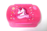 HULIANFU New Unicorn Lunch Box Food Grade PP Cartoon Student Kids Back to School Division Breathable Bento Boxes with Spoon